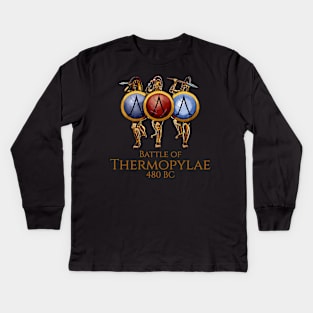 Ancient Greek History - Battle Of Thermopylae - Sparta Kids Long Sleeve T-Shirt